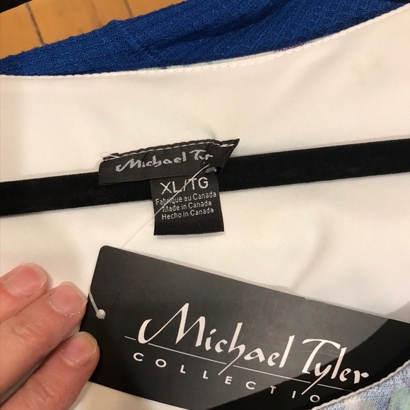 NWT Michael Tyler Tropical Print Dress - Picture 3 of 6